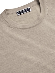 Charles Tyrwhitt Natural Limestone Pure Merino Crew Neck Jumper - Image 5 of 5