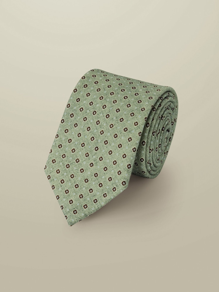 Charles Tyrwhitt Green Geo Wool Tie - Image 1 of 2 Charles Tyrwhitt Green Geo Wool Tie - Image 1 of 2