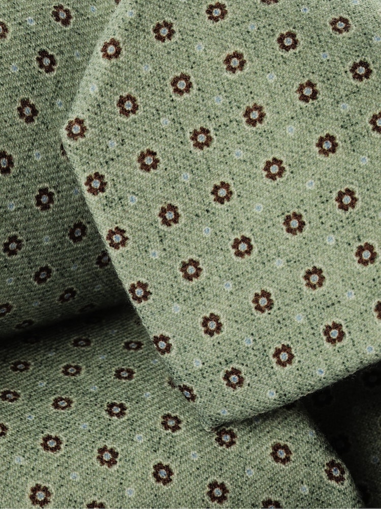 Charles Tyrwhitt Green Geo Wool Tie - Image 2 of 2 Charles Tyrwhitt Green Geo Wool Tie - Image 2 of 2