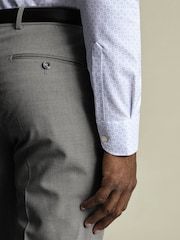 Charles Tyrwhitt White Non-Iron Stretch Decorative Print Slim Fit Shirt - Image 4 of 7
