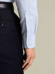 Charles Tyrwhitt Blue Light Pow Check Non-Iron Twill Slim Fit Shirt - Image 3 of 6