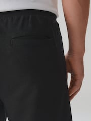 Black Slim Fit Zip Pocket Jersey Shorts - Image 5 of 8