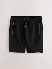 Black Slim Fit Zip Pocket Jersey Shorts - Image 6 of 8