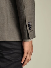 Charles Tyrwhitt Brown Wool Silk Slim Fit Jacket - Image 2 of 6