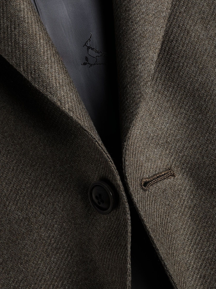 Charles Tyrwhitt Brown Wool Silk Slim Fit Jacket - Image 6 of 6 Charles Tyrwhitt Brown Wool Silk Slim Fit Jacket - Image 6 of 6