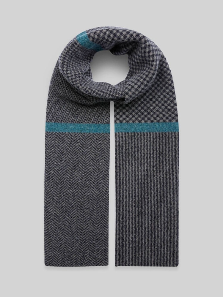 MEN'S LAMBSWOOL CHEVRON SCARF - Image 1 of 2 MEN'S LAMBSWOOL CHEVRON SCARF - Image 1 of 2