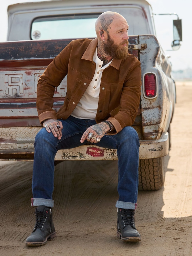 Joe Browns Brown Two-Tone Leather Jacket - Image 1 of 8 Joe Browns Brown Two-Tone Leather Jacket - Image 1 of 8