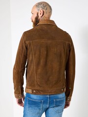 Joe Browns Brown Two-Tone Leather Jacket - Image 3 of 8