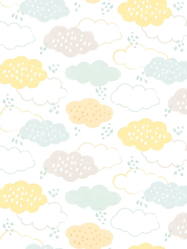 Hoopla Walls Yellow Fluffy Clouds 10m Wallpaper - Image 2 of 2 Hoopla Walls Yellow Fluffy Clouds 10m Wallpaper - Image 2 of 2