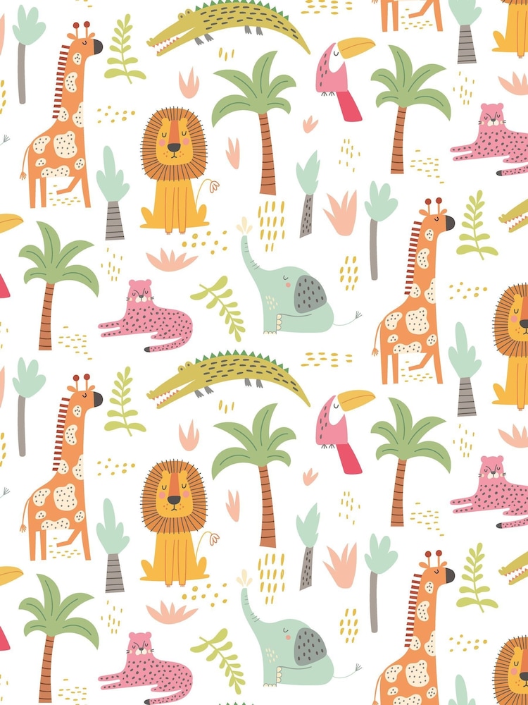 Hoopla Walls Pink Safari Boogie 10m Wallpaper - Image 2 of 2