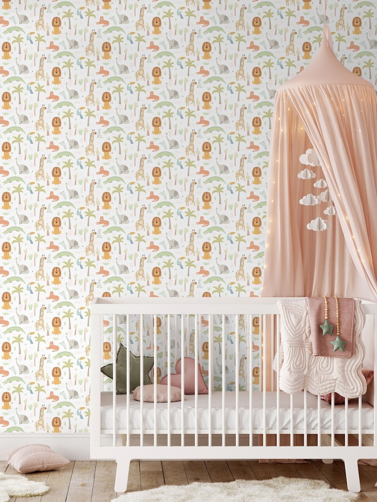 Hoopla Walls Natural Safari Boogie 10m Wallpaper - Image 1 of 2