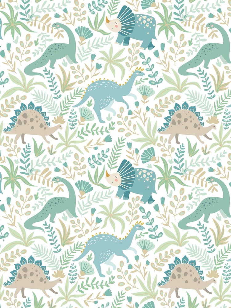 Hoopla Walls Blue Jurassic Party 10m Wallpaper - Image 2 of 2