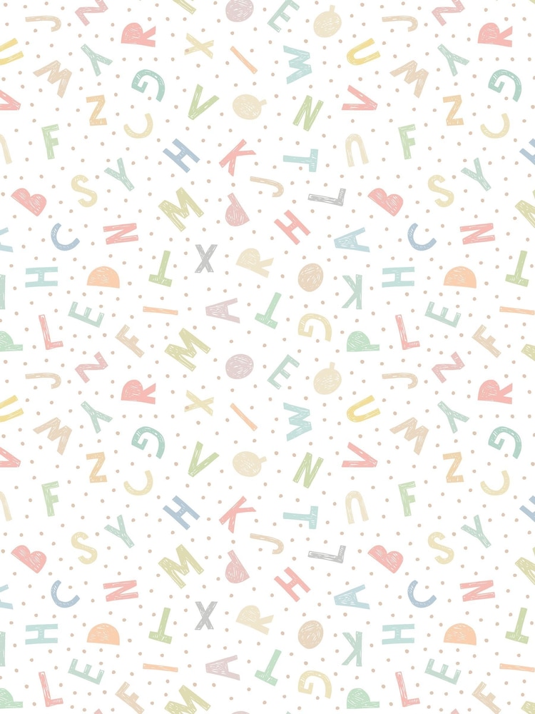 Hoopla Walls Green Alphabet Jumble 10m Wallpaper - Image 2 of 2