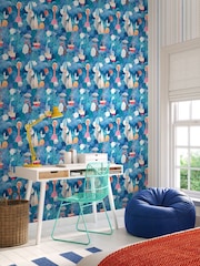 Hoopla Walls Blue Ships Ahoy! 10m Wallpaper - Image 1 of 2