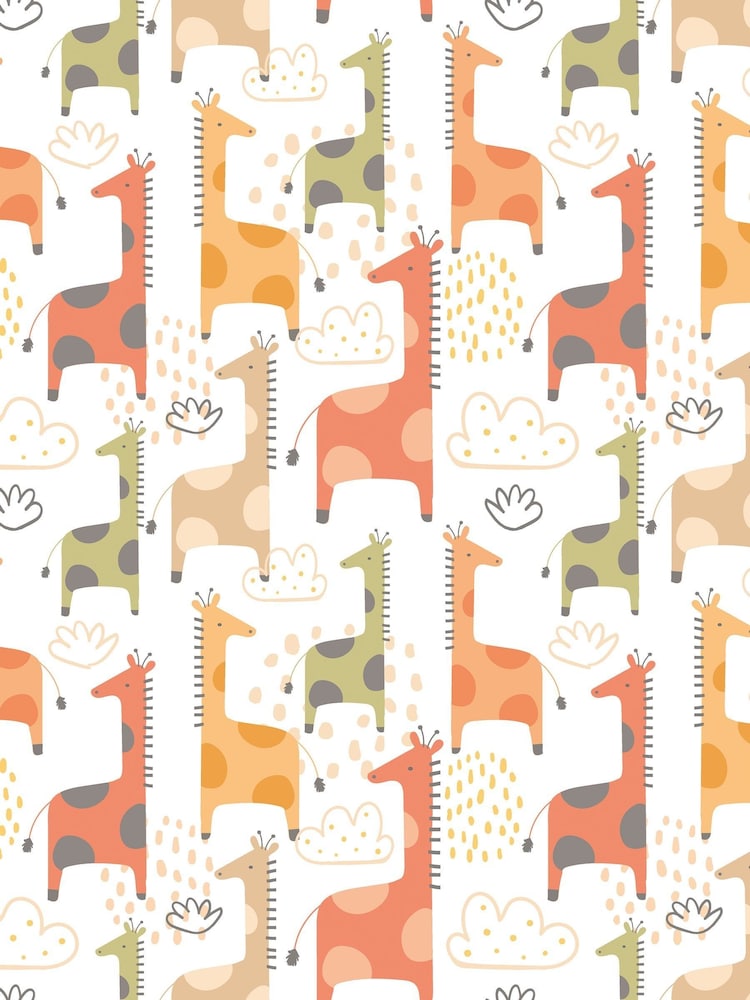 Hoopla Walls Orange Giraffe Friends 10m Wallpaper - Image 2 of 2 Hoopla Walls Orange Giraffe Friends 10m Wallpaper - Image 2 of 2