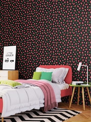 Hoopla Walls Black Strawberry Sprinkles 10m Wallpaper - Image 1 of 2