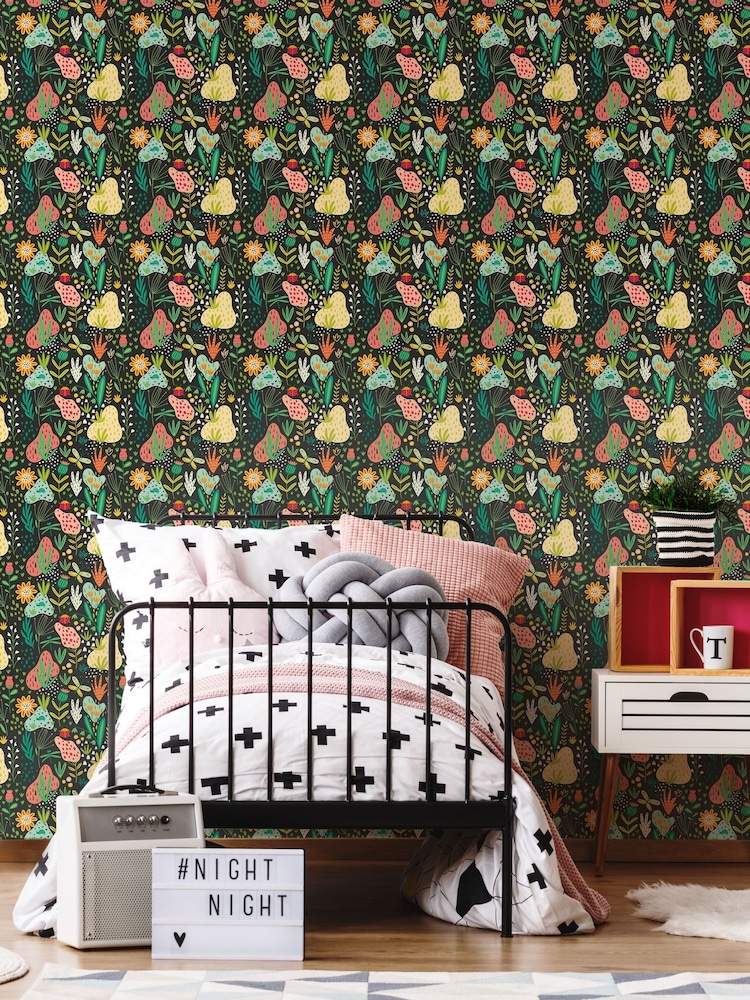 Hoopla Walls Black Bug Garden 10m Wallpaper - Image 1 of 2