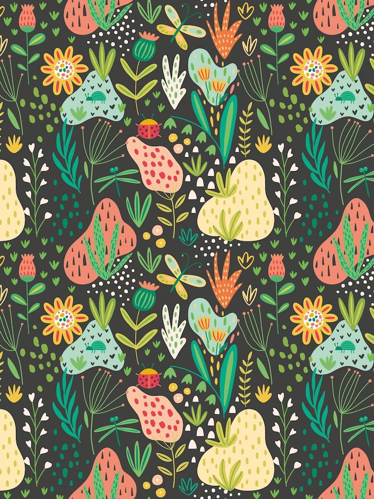 Hoopla Walls Black Bug Garden 10m Wallpaper - Image 2 of 2 Hoopla Walls Black Bug Garden 10m Wallpaper - Image 2 of 2