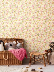 Hoopla Walls Yellow Bouncing Bunnies 10m Wallpaper - Image 1 of 2
