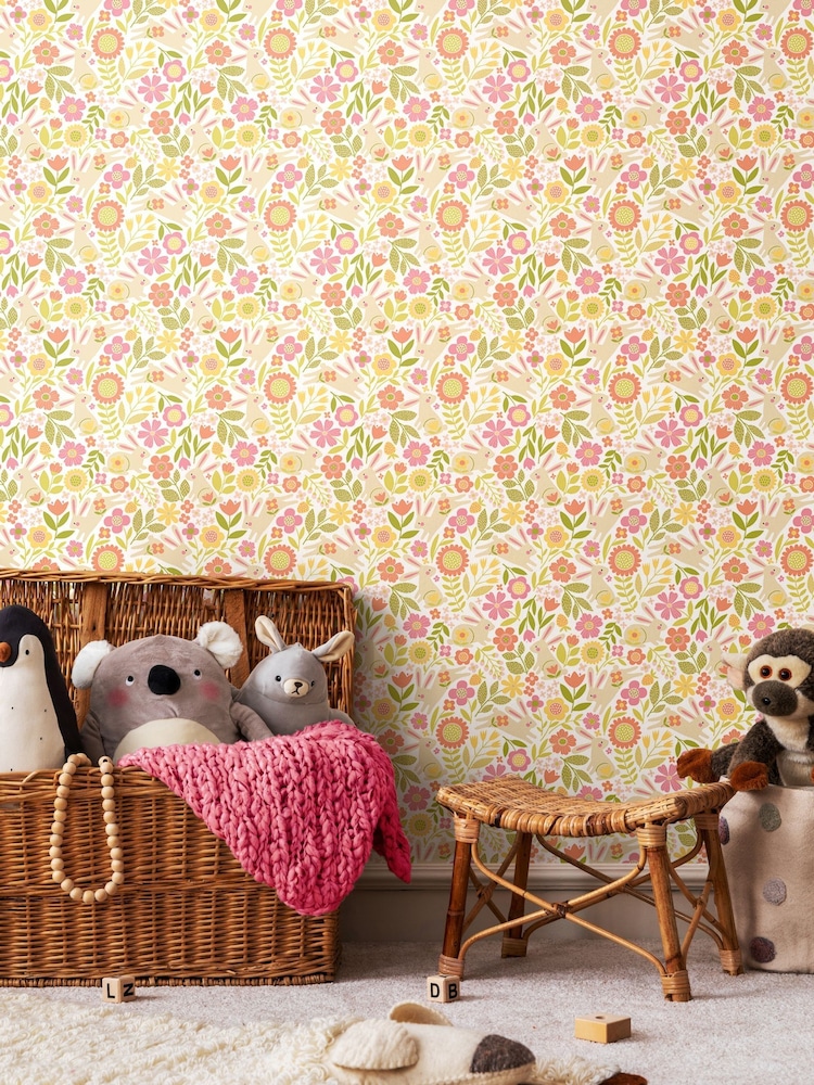 Hoopla Walls Yellow Bouncing Bunnies 10m Wallpaper - Image 1 of 2