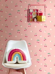 Hoopla Walls Pink Cheery Cherries 10m Wallpaper - Image 1 of 2