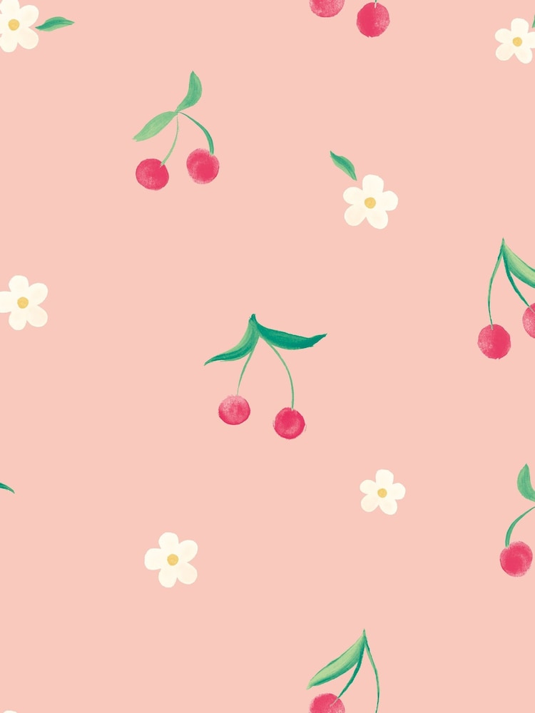 Hoopla Walls Pink Cheery Cherries 10m Wallpaper - Image 2 of 2 Hoopla Walls Pink Cheery Cherries 10m Wallpaper - Image 2 of 2