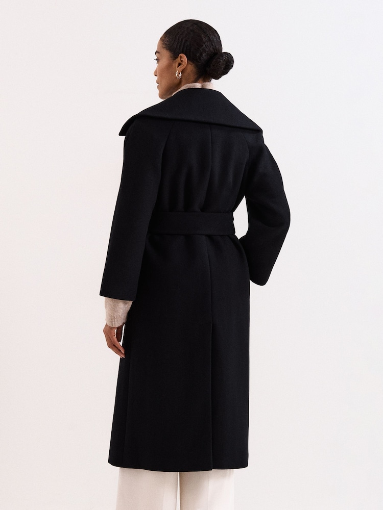 Phase Eight Black Annabel Collar Coat - Image 2 of 7