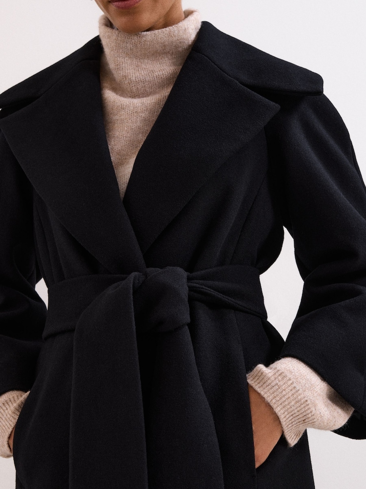 Phase Eight Black Annabel Collar Coat - Image 7 of 7