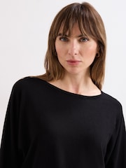 Phase Eight Black Long Line Cristine Knit Jumper - Image 4 of 7