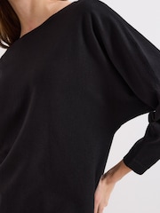 Phase Eight Black Long Line Cristine Knit Jumper - Image 5 of 7