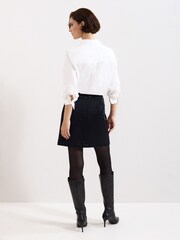 Phase Eight Blue Iona PU Mini Skirt - Image 2 of 7