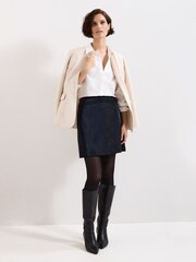 Phase Eight Blue Iona PU Mini Skirt - Image 6 of 7