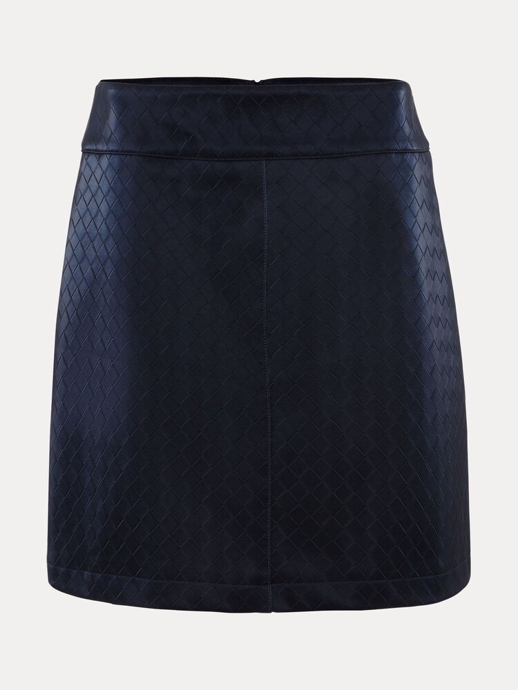 Phase Eight Blue Iona PU Mini Skirt - Image 7 of 7