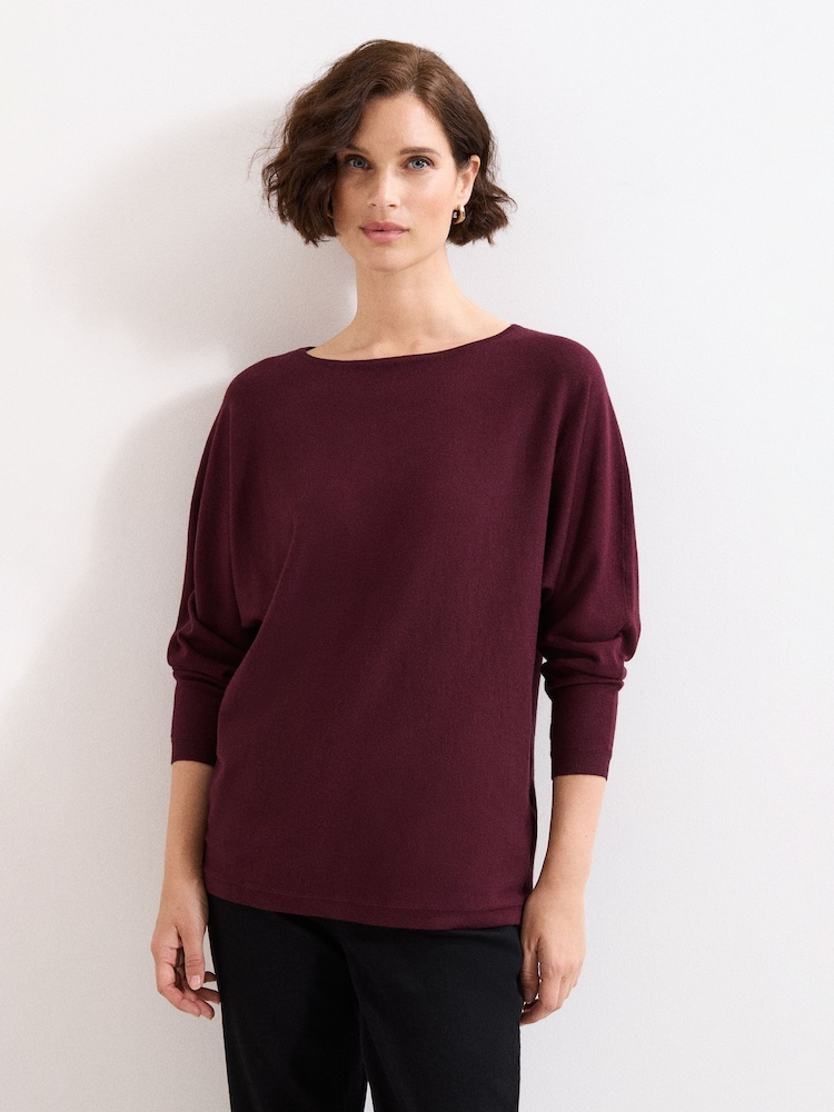 Phase Eight Red Long Line Cristine Knit Jumper - Image 1 of 7