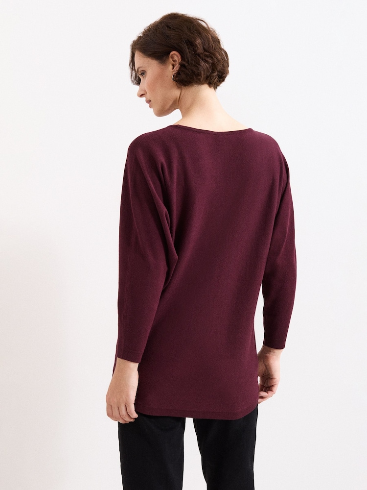 Phase Eight Red Long Line Cristine Knit Jumper - Image 2 of 7