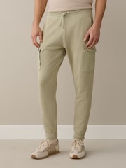 Sage Green Slim Fit Utility Loopback Slim Joggers - Image 1 of 10