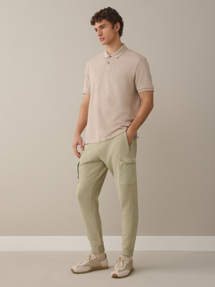 Sage Green Slim Fit Utility Loopback Slim Joggers - Image 2 of 10
