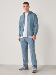 Blue Garment Washed Utility Full Zip Hoodie - Image 2 of 8