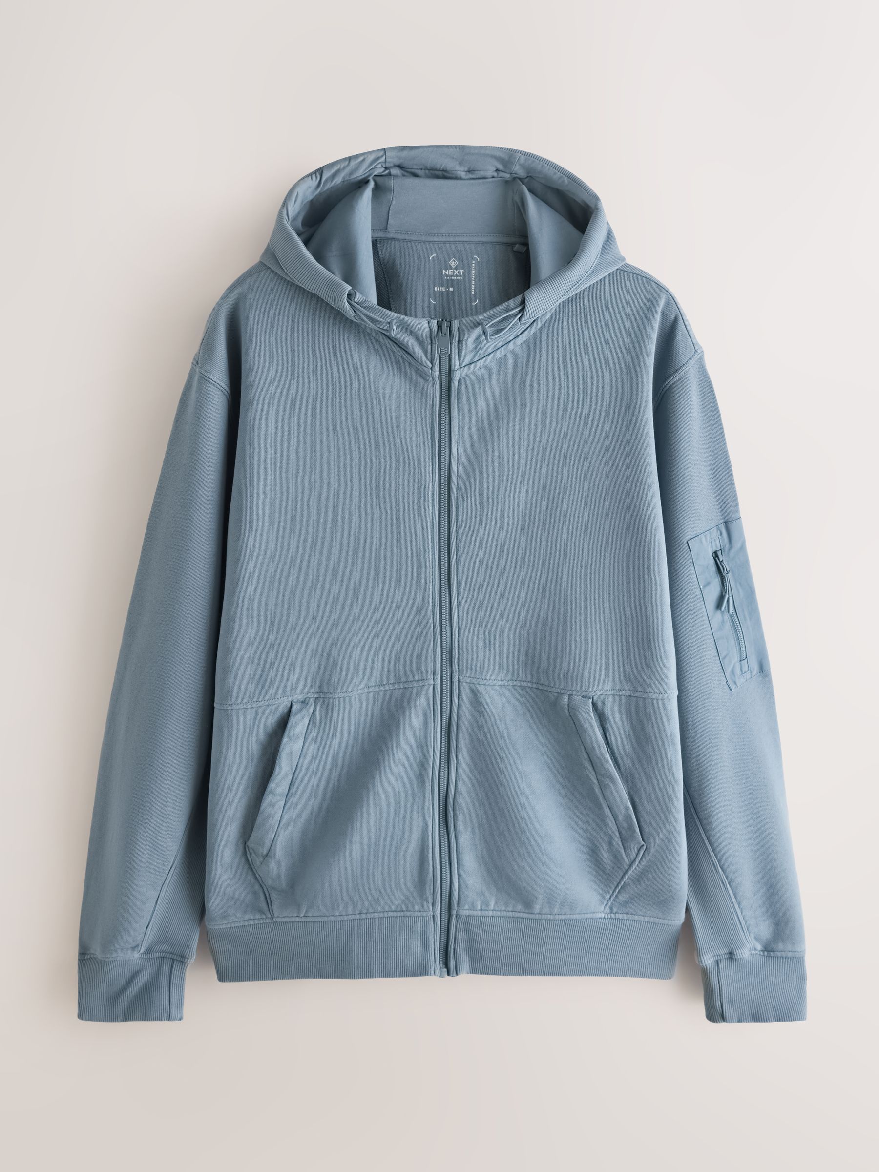 Buy Blue Zip Through Overhead Utility Hoodie from Next Romania