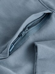 Blue Garment Washed Utility Full Zip Hoodie - Image 8 of 8