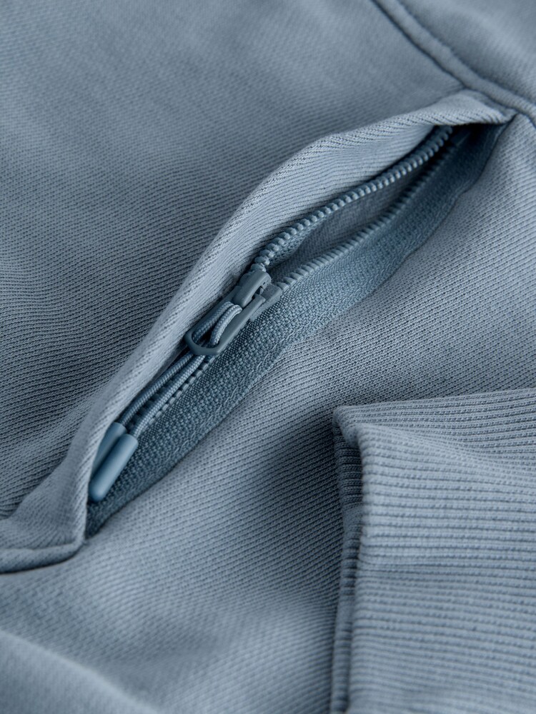 Blue Garment Washed Utility Full Zip Hoodie - Image 8 of 8