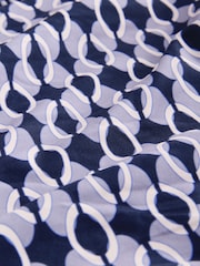 Tamnoplava geometrijska - Kupaći kostim s visokim ovratnikom i kontrolom Swimsuit - Slika 10 od 10