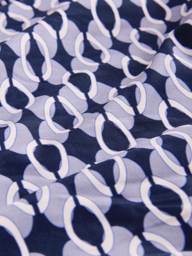 Tamnoplava geometrijska - Kupaći kostim s visokim ovratnikom i kontrolom Swimsuit - Slika 10 od 10