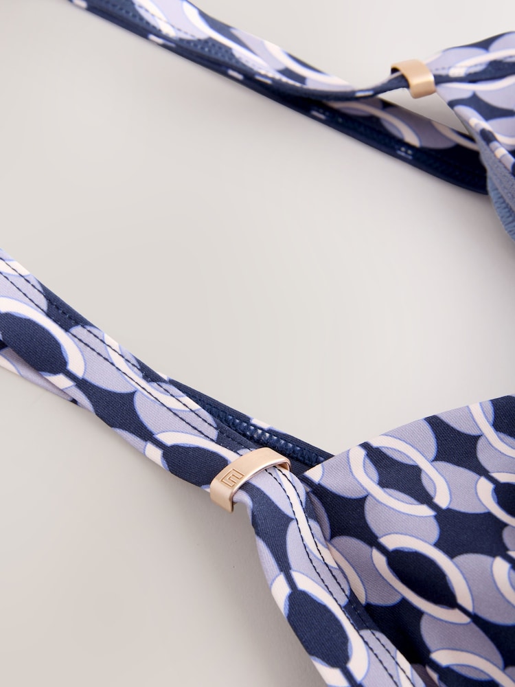 Navy Blue Geometric Shaping Tummy Control Swimsuit - Image 9 of 9 Navy Blue Geometric Shaping Tummy Control Swimsuit - Image 9 of 9