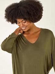 Roman Green V-Neck Jersey Stretch T-Shirt - Image 2 of 5