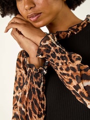 Roman Black High Neck Chiffon Sleeve T-Shirt - Image 5 of 5