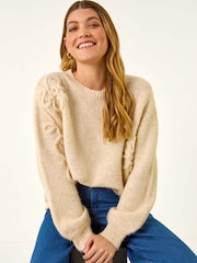 Roman Cream Floral Cornelli Knit Jumper - Image 1 of 5