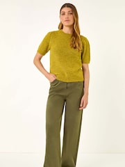 Roman Green Short Sleeve Soft Knit Top - Image 1 of 5