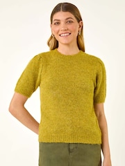 Roman Green Short Sleeve Soft Knit Top - Image 3 of 5