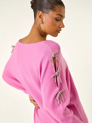 Rosa - Roman Bow Sleeve V-Neck Knit Top - Imagem 4 de 5